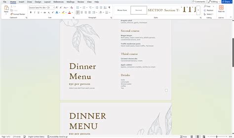 How to Create a Restaurant Menu in Microsoft Word