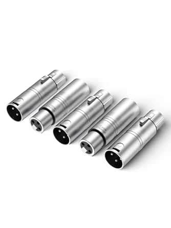 CableCreation [5-PACK] XLR 3 Pin Female to XLR 3 Pin Male Adaptor ...