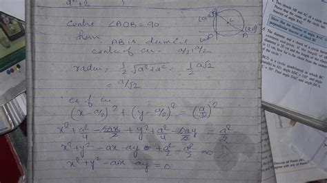 find the equation of circle which passed through origin and cuts off ...