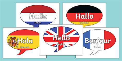 Hello Speech Bubbles In Different Languages - Posters