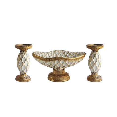 Buy American Atelier Decorative Bowl & Candle Holder Set-3 Piece Online ...