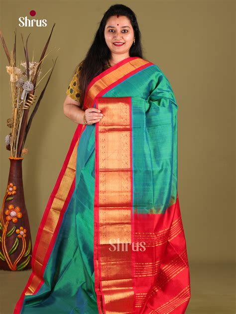 Buy Green & Red Silk Cotton Sarees | Wedding sarees