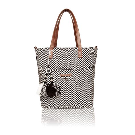 Buy ASTRID Women's Cotton Tote Handbag (Black Textured) at Amazon.in