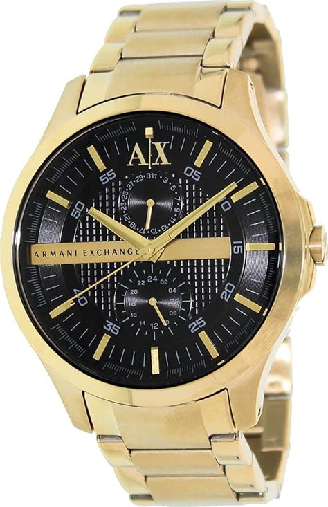 Buy A|X Armani Exchange Black Dial Gold PVD Mens Watch AX2122 Online at ...