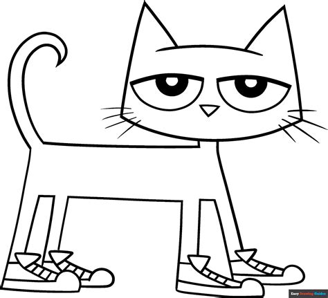 Pete the Cat Coloring Page | Easy Drawing Guides