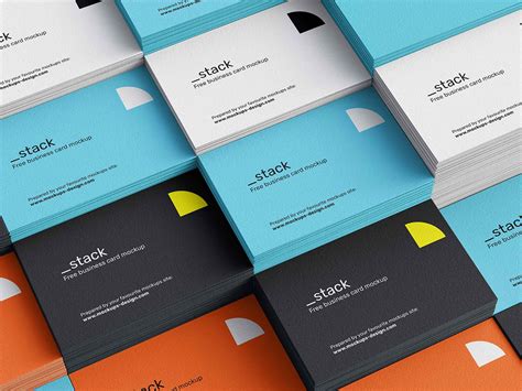 Stacked Business Cards Mockup (PSD)