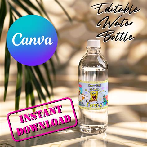 Spongebob Water Bottle Labels - Worksheets Library