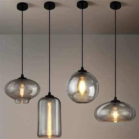 Chic Black Glass Pendant Light - Modern Style with Clear Glass Shade ...