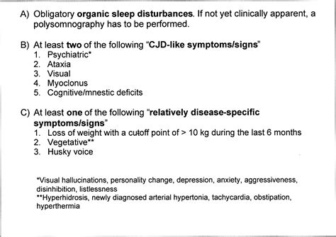 A proposal of new diagnostic pathway for fatal familial insomnia | Journal of Neurology ...