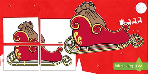 Large Christmas Sleigh Display Cut-Out (teacher made)