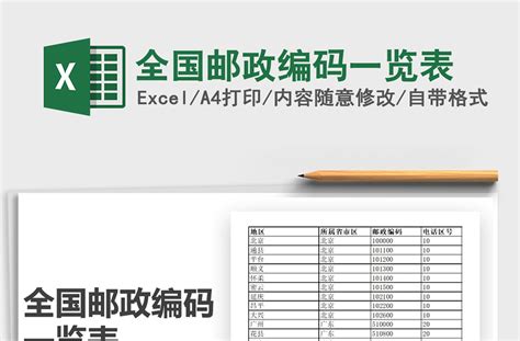 2021年全国邮政编码一览表-Excel表格-工图网