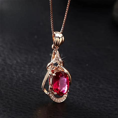 Elegant Red and Gold Crystal Necklace – Matilda&Milo Jewels