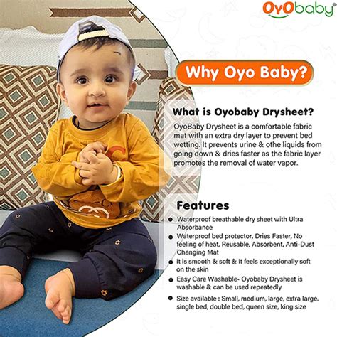 Buy OYO BABY WATERPROOF BED PROTECTOR BABY DRY SHEET, MEDIUM, PEACH (70 ...