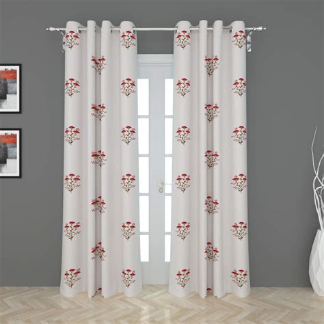 Buy Home Centre Mandarin Printed Semi-Blackout Door Curtain Pair - 120 ...
