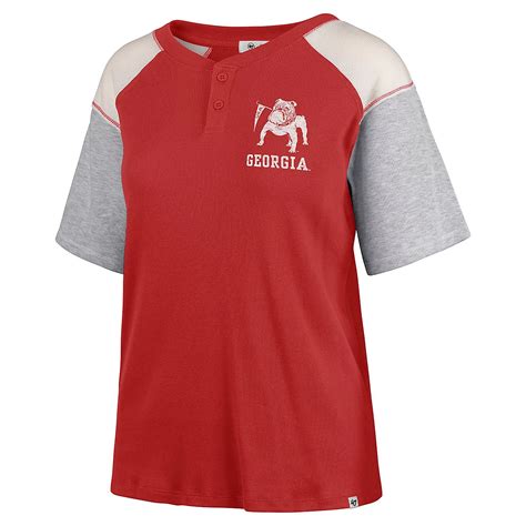 '47 Georgia Bulldogs Underline Harvey Colorblock Raglan Henley T-Shirt ...