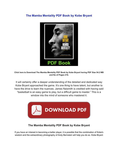 Download The Mamba Mentality PDF Book by Kobe Bryant Free (1).pdf ...