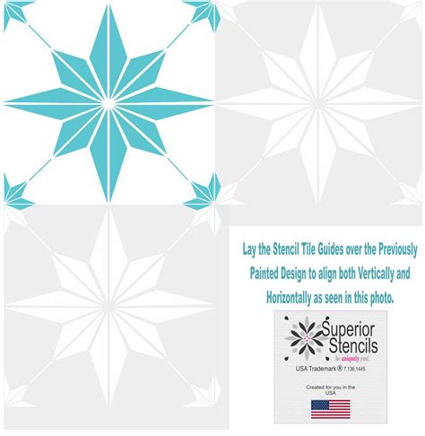 Tile Stencils - STARLITE Tile Stencil Painting Floors - Painting Tiles ...