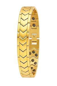 WHITE BIRD Bio Magnetic Therapy Gold Ton Titanium Metal Bracelet For ...