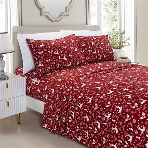 Amazon.com: Elegant Comfort Luxury Soft Bed Sheets Holiday Pattern 1500 ...