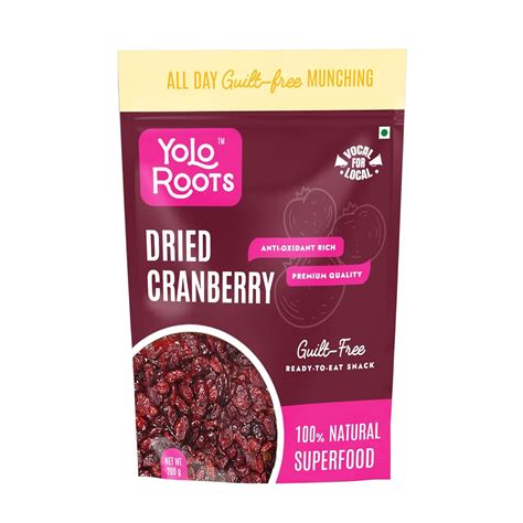 Yolo Roots Dried and Sweet Sliced Cranberries 200 gm | Dry Fruit ...
