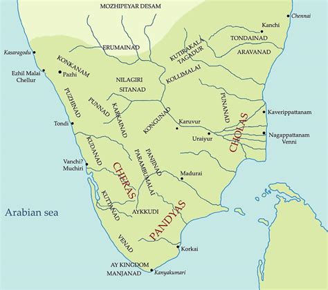 Rivers of south India map - River map of south India (Southern Asia - Asia)