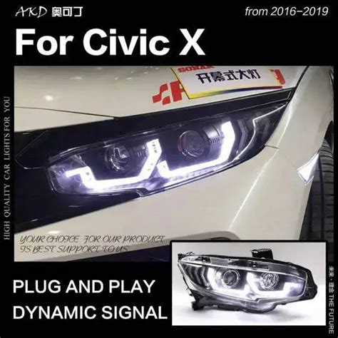 Honda Civic Headlights 2016-2019 Civic X LED Headlight LED DRL Hid Head ...