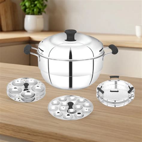 Multi Kadai 22CM – 20 Idlis, Mini Idli, Dhokla | Stainless Steel ...