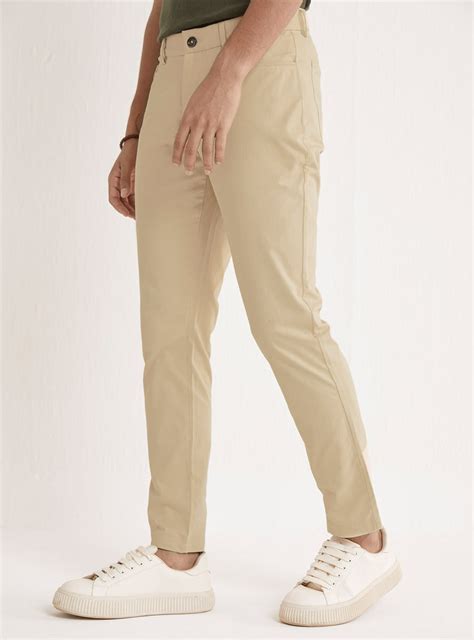 Buy Dark Ivory Chino | Casual Beige Solid Chino for Men Online | Andamen