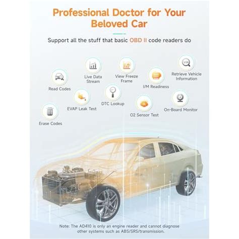 OBDII Scanner | ANCEL AD410 Enhanced OBD2 Code Reader | Premium Vehicl ...