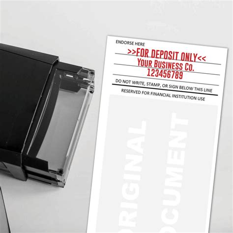 Custom Bank Deposit Stamp for Business, Mobile Endorsement & Back of ...
