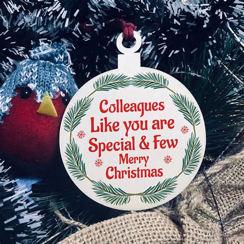 Colleague Christmas Gift Wood Hanging Tree Decoration Friendship Gift ...