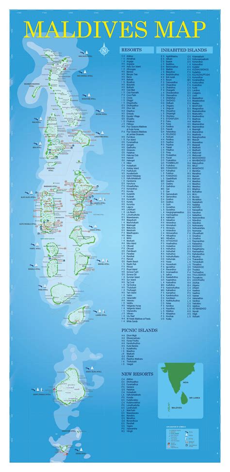 Large detailed tourist map of Maldives | Maldives | Asia | Mapsland | Maps of the World