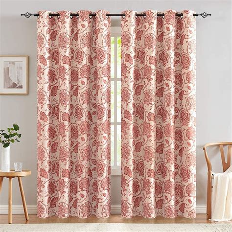Buy Modern Homes® Natural Cotton Floral Print Window/Long Door Curtains ...