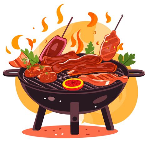 Delicious Barbecue flat style white background 23823377 Vector Art at ...