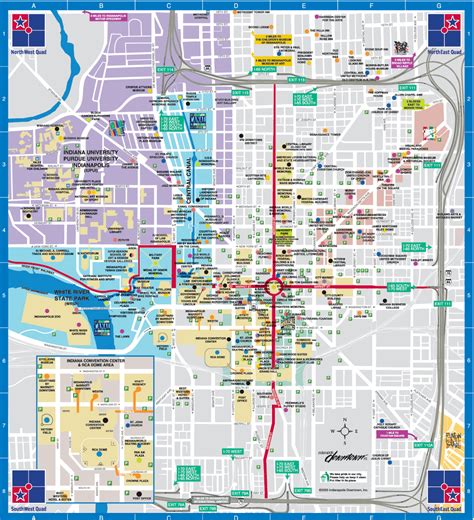 Downtown Indianapolis Map Printable