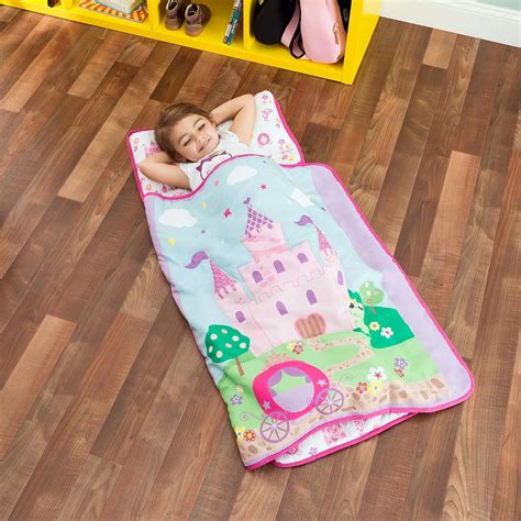 EVERYDAY KIDS Toddler Nap Mat with Removable Pillow -Princess Storyland ...