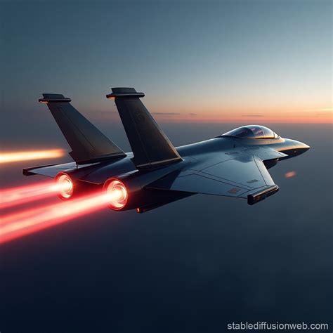 Futuristic Fighter Jet with Afterburners | Stable Diffusion Online