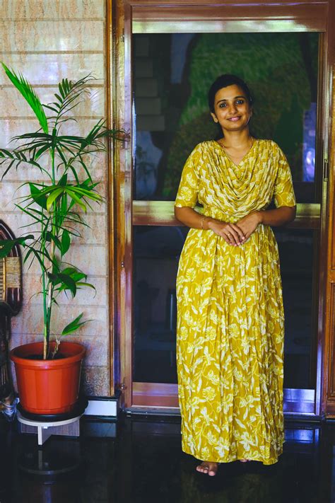 Kaveri - Mustard floral Maxi Nighty – Pleated Up