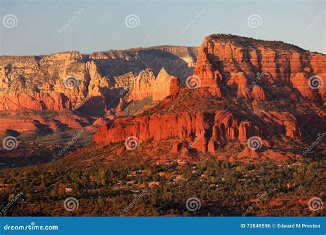 Sunset, Chapel Butte, Sedona, AZ Stock Photo - Image of butte, chapel ...