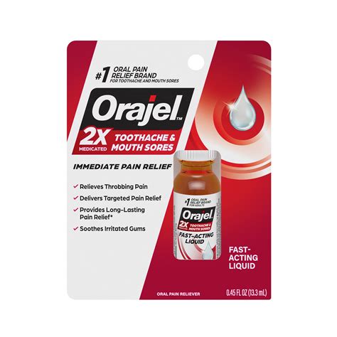 Orajel 2X Medicated Toothache Mouth Sores Liquid, Fl Oz, 43% OFF