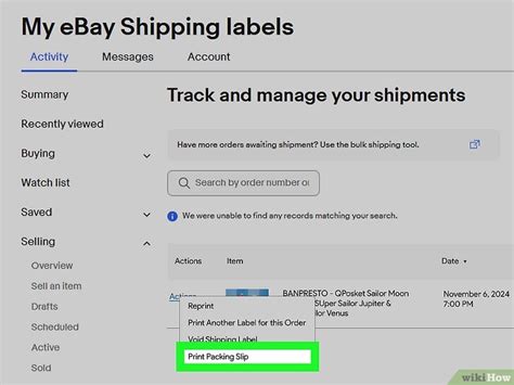 Image result for eBay Return Label Print