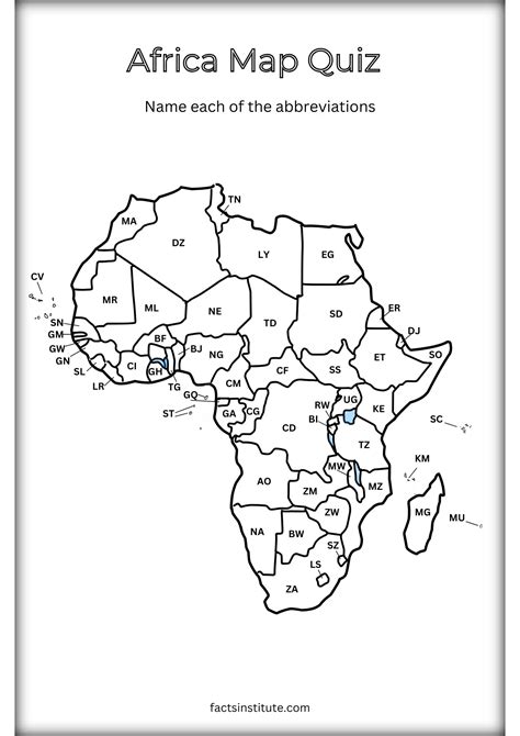 Africa Capitals Map Quiz Second Map Quiz Details (In Class On Monday