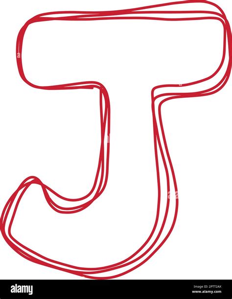 Alphabet J letter hand drawn outline stroke drawing illustration element art for education Stock ...