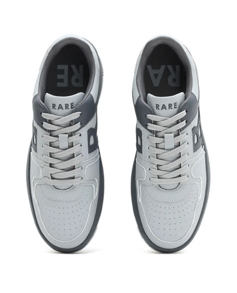 Rare Rabbit Men's Phantom Grey Micro Fiber Navy Causal Sneaker