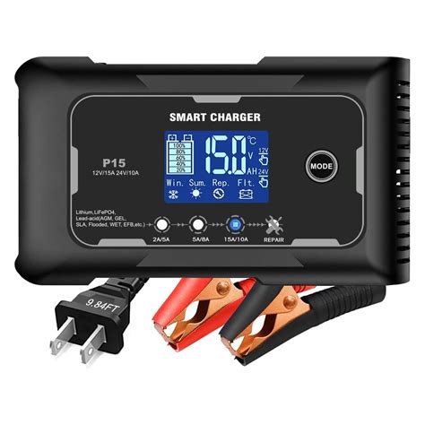 Lifepo4 Charger 15 Amp Fully Automatic Smart Charger 12v 24v ...