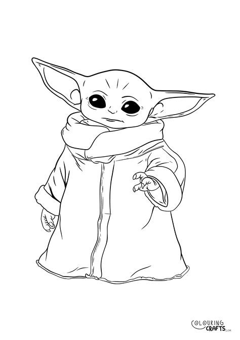 Star Wars Baby Yoda Colouring Page - Colouring Crafts