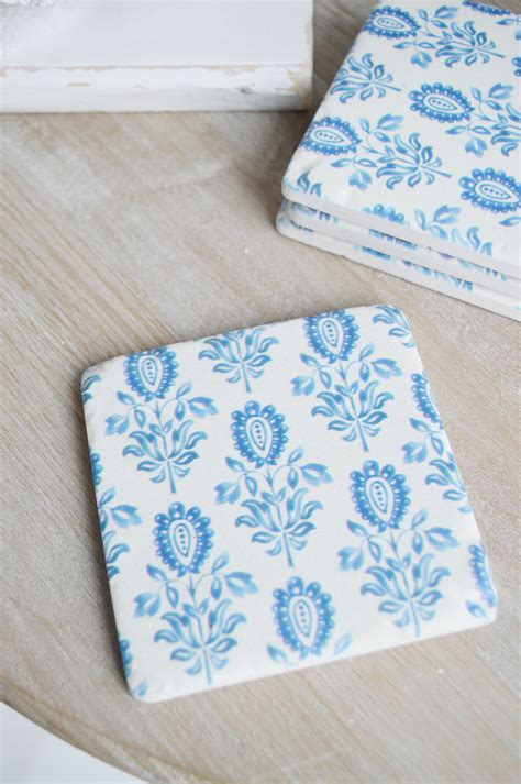 Blue and White coaster tiles - Coasters to suit New England modern ...