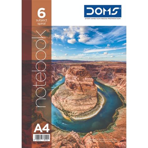 Doms 57GSM A4 6 Sub Single Line Book Spiral Bound Nature Series Exerci ...