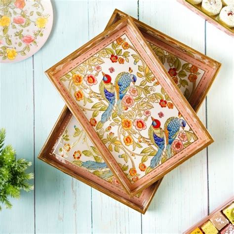 Bird Land Paradise Rectangle Tray - Best Decorative Tray | 24 Decorss