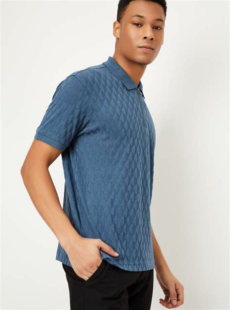 Buy Men Knitted Zip Polo T-shirt Online at just Rs. 799.0 ...